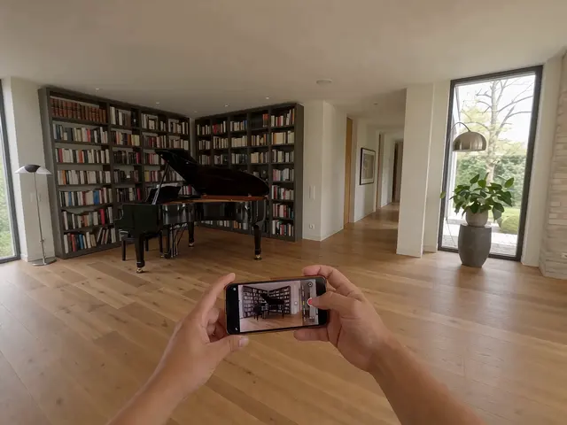 La visite filmée au téléphone donne cinq photos immobilières retouchées.